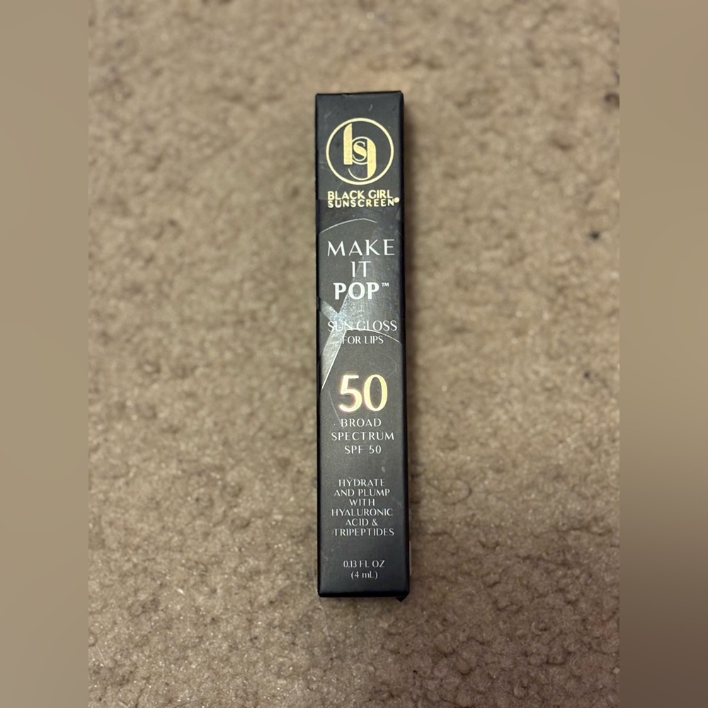 NWT Black Girl Sunscreen make it pop-sun gloss for lips-50spf shade: clear skyes